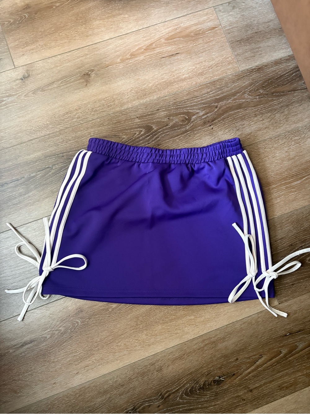 Purple Athletic Skirt with White Stripes